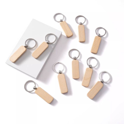 Rounded rectangular wooden keychains x10 xTool