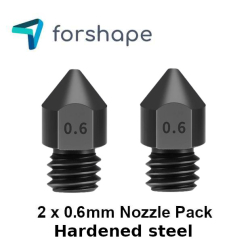 Pack of 2 MK8 0.6mm Hardened Steel Nozzles Forshape