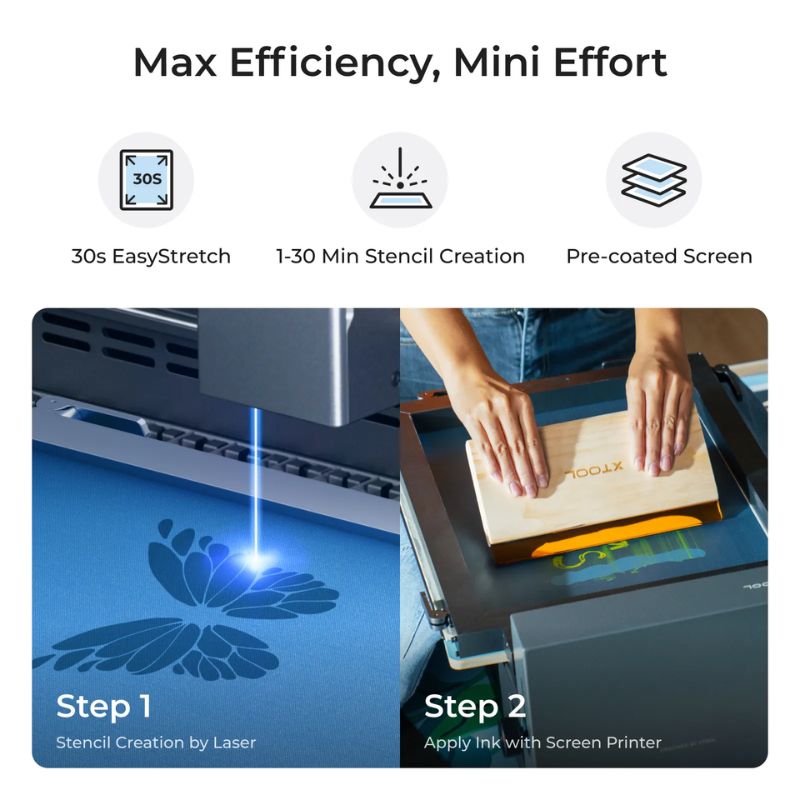 xTool screen printing machine time-saving