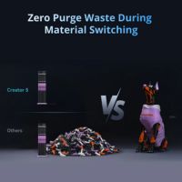 Flashforge Creator 5 Zero purge waste clean multi-color printing