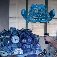 EinScan Trak laser scanning without markers in scanner mode